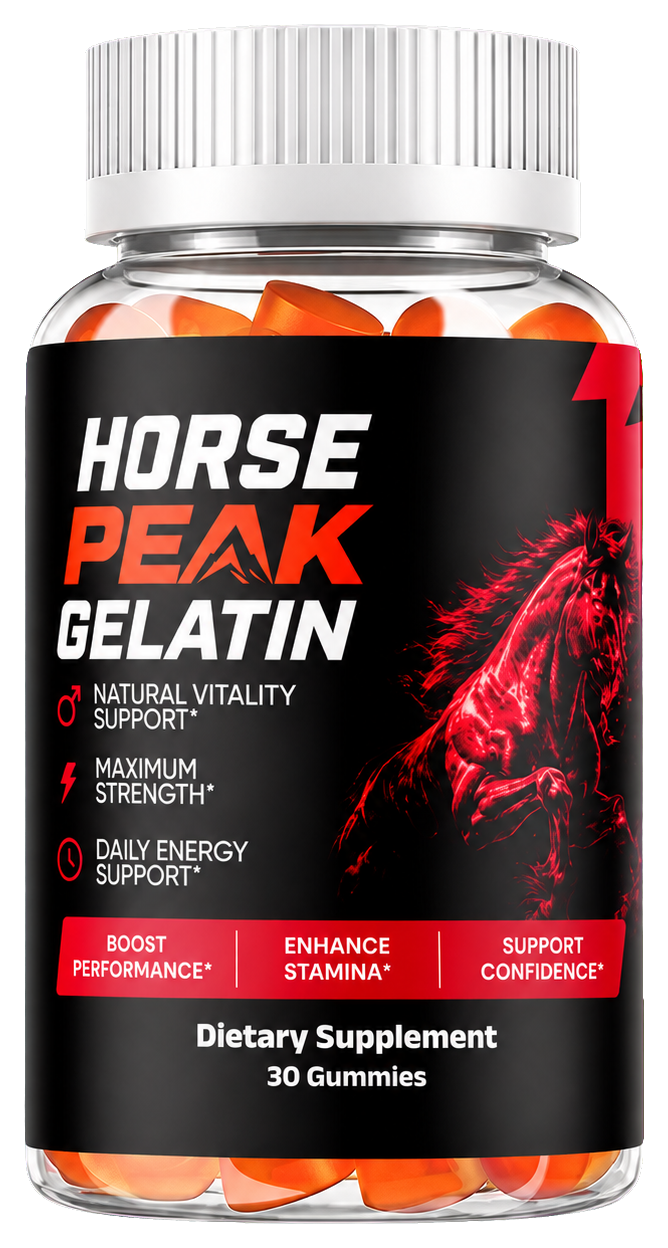 One bottle of Horse Peak Gelatin gummies